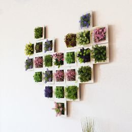 Decorative Flowers & Wreaths Artificial Succulent Plant Frame 3D Removable Harmless Wall Art Living Room Wedding Party Home Decor Plants