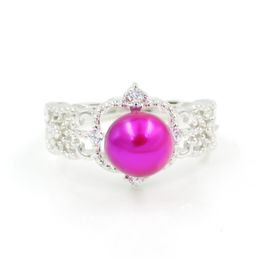 Jewellery Settings S925 Sterling Sier Ring Hollow Pattern Pearl Opening Ornament Wholesale Factory S Dh4Bd