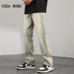 Men's Jeans Fashion Street Style Ripped Skinny Jeans Men Vintage wash Solid Denim Trouser Mens Casual Slim fit pencil denim Pants 230221