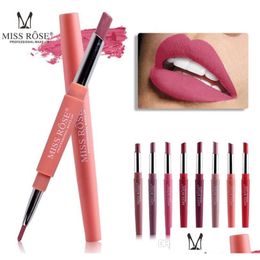 Lipstick Miss Rose Set Y Beauty Long Lasting Waterproof Pigment Matte Pencils Moisturizer Lips Makeup Kit Drop Delivery Health Dhkit
