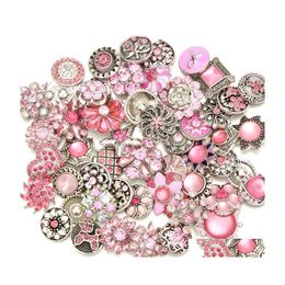 Charms Mixture Rhinestone Snap Button Blue Red Pink White Zircon Jewellery Findings 18Mm Metal Snaps Buttons Diy Bracelet Jewellery Dr Dhepd