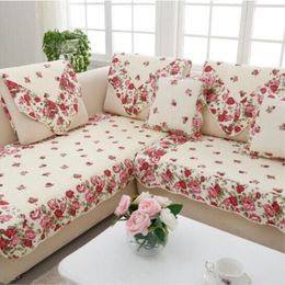 Chair Covers Direct Selling 1 Piece Rural Style Corner Sofa Towel Cover Cushion Cotton Fabric Four Seasons Couch Living Wedding