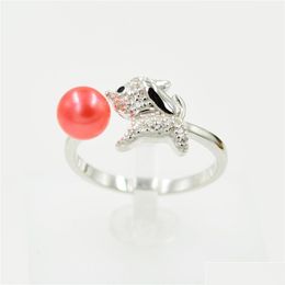 Jewelry Settings Korean S925 Sterling Sier Pearl Rings Womens Wholesale Diy Accessories Ring Fittings Drop Dhqcy