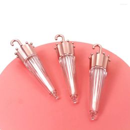 Storage Bottles 5ml Novelty Umbrella Transparent Plastic Lipgloss Empty Tube Cosmetic Lip Gloss Packaging Container With Stopper