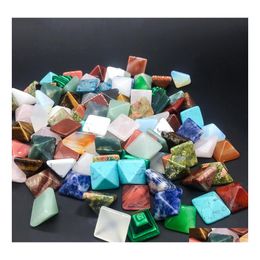 Stone Natural Crystal Semiprecious Pyramid Pyramidal Face Seven Chakras Jewellery Accessory Drop Delivery Dh8Wu