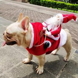 Cat Costumes Pet Dog Funny Santa Claus Costume For Dogs Cats Novelty Clothes Chihuahua Pug York Shire Clothingdog Accessorie