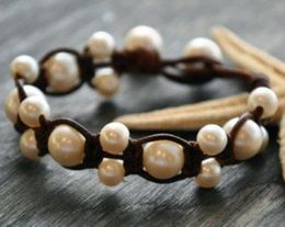 Strand Beaded Strands Classic Pearl Bracelet Handmade Bohemia Freshwater Pearls String Knotted Birthday Holiday Gift JewelryBeaded