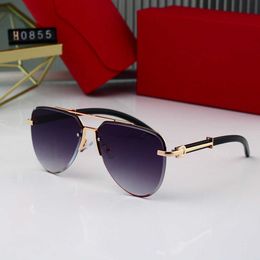 Designer Sunglasses Women Driving Glasses Rimless Windproof Street Shot Anti-UV Travel Sunshade Sunglasses 7 Colors With Gift Box