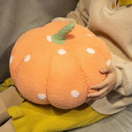 Plush Dolls Cute Polka Dot Pumpkin Toy Pillow Cushion Halloween Decoration Doll Baby Children Toys Home Sofa Decorative 230221