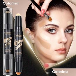 Bronzers Highlighters Colorina Double Headed Light Contour Rod Specar Concealer Pen Biying Stereo Shadow Brighten Stick Drop Deliv Dh8Ti