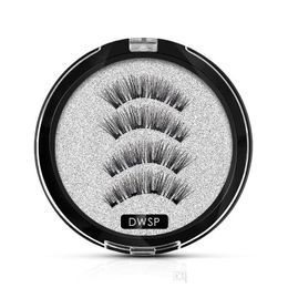 False Eyelashes Magnetic 4 Magnets Handmade Lashes Natural Eyelash Magnet Lash Makeup Tool Drop Delivery Health Beauty Eyes Dhnqw