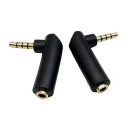 3.5mm Male To Female Audio Converter Connectors Adapter 90 Degree Right Angled Connector L Type Stereo Earphone Headphone Jack Plug