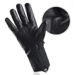 Cycling Gloves Rainproof Bike Windproof Sports Thermal With Warm Lining Unisex Leather Winter
