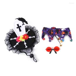 Cat Costumes G6DA 3 Pack For Costume Set Halloween Hat Collar & Glasses Po Props Holida