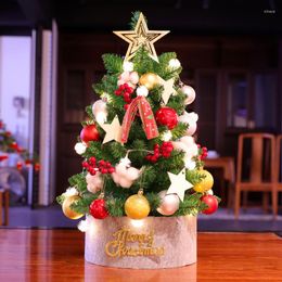 Christmas Decorations 60CM Mini Tree With Lights Bell Cones 2023 Decoration Festival Party Desktop Year Decor