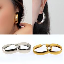 Hoop Earrings & Huggie Goth Hanging Trendy Wide Ring Big Circle Gold Large Women's Stainless Steel Jewelry Odet22