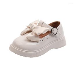 Flat Shoes Arrival Children's Leather For 2023 Summer Solid Retro Butterfly Knot Stylish Girls Casual Breathable Kid