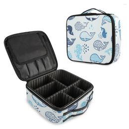 Cosmetic Bags Ladies Wash Bag Toiletry Travel Makeup Zipper Case Organizer Cute Whale Pattern Storage Pouch