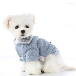 Dog Apparel Clothes Winter Thick Sweater Vest Small Cats Classical Cotton Coat Solid Colour Plaid Pet Items Warm Soft Accessories XS-XL