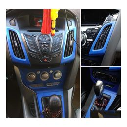 Car Stickers For Ford Focus 2012 Interior Central Control Panel Door Handle 3D/5D Carbon Fibre Decals Styling Accessorie Drop Delive Dh48H