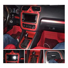 Adesivi per auto per Vw Scirocco/Eos Interni Pannello di controllo centrale Maniglia per porta Decalcomanie in fibra di carbonio Accessori per lo styling Consegna a goccia Mob Dhamt