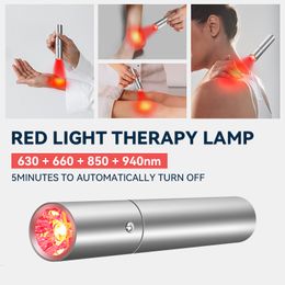 Face Massager Red Light Therapy LED Infrared Acne Treatment Firm Skin Antiaging Wrinkles Laser Pointer Pen EMS Care 230221