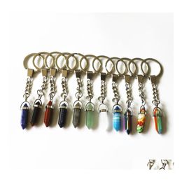 Key Rings Chakras Orgone Pendum Energy Rose Crystal Stone Keychain Healing Amet Keyrings For Car Meditation Reiki Lucky Baby Drop De Dhi4R