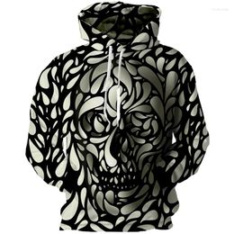 Men's Hoodies Benxsea 2023 3D Skulls Men Spot Skull Print Hoody Sweatshirts Longsleeve Crewneck Pullovers Tops Design