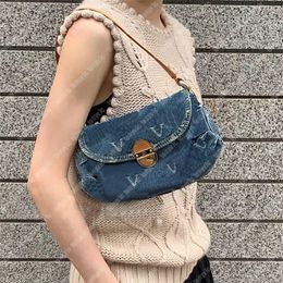 Denim Shoulder Bags For Women Leather Luxury Handbag Fashion Ladies Hobo Designers Shoulder Bag Brand Classic Letters Print Purse