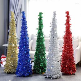 Christmas Decorations Shiny Sequins Tree Collapsible Artificial Decorative With Lights 8 Modes Year Xmas Home Decoration