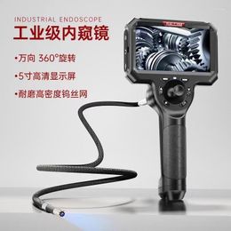 5Inch 6MM 360 Degree Articulate Steering Industrial Endoscope 720p CMOS Borescope Inspection Otoscope Camera Digital Microscope