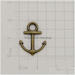 Charms 25Pcs/Lots 15X19Mm Antique Sier Plated Nautical Anchor Pendants For Diy Necklace Jewellery Crafts Wholesale Drop Ship Dhjty