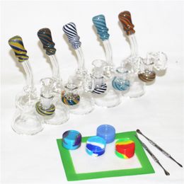 hookahs Mini Bong Downstem Perc Glass beaker Water Bongs Smoking Glass Pipes Bubblers Shisha Dab Oil Rigs dabber tools