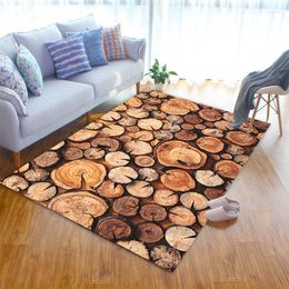 Carpets 3D Wood Pattern Flannel Carpet Bedroom Rug Alfombra Kids Area Rugs For Home Soft Floor Tapete Parlor Large