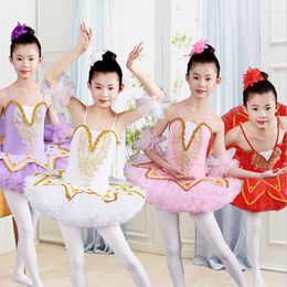 Stage Wear 2023 Fashion Professional Ballet Tutu White Swan Lake Costume Pancake Girls Children Dress Kids