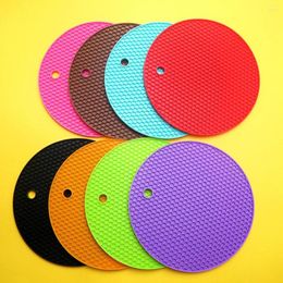 Table Mats Silicone Insulation Mat Round Honeycomb Pot Holder Non-slip Heat-resistant Place For Pan Bowl Cup(Random Color)