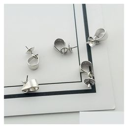 Bead Caps S925 Sterling Sier Pearl Pendant Accessories Simple Sweet Diy Hollow Cap Mount For Jewelry Ps8A005 Drop Deliver Dhcqw