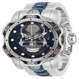 Undefeated Gen III Skull Black Steel Chronograph Japanese Movement 52mm Watch New Clock Gifts254N
