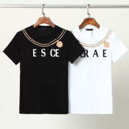 Designer Men's Tee shirts black and white Beauty Human Head brand chain Colour alphabet print luxury 100% cotton breathable anti-wrinkle slim men's and women's same 3XL