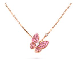 Vierleaf Clover Anhänger Halskette weiblicher Stahl Lucky Gras -Schlüsselbein Saturn Diamant Halsketten Gold für Frauen Herren Tenniskette Rose Silber