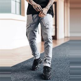 Men's Pants Mens Tactical Cargo Casual Fashion Skinny Elastic Waist Harem Jogging Running Trousers 230221