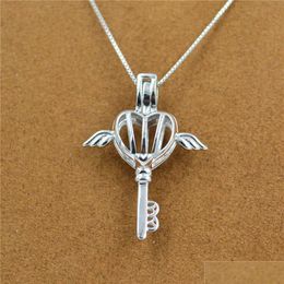 Jewellery Settings Crossborder Selling Ball Cage Pendant Diy Accessories S925 Sterling Sier Angel Magic Box Movable Dh3Gv