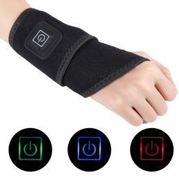 Other Massage Items Electric Far Infrared Heating Wrist Brace Support for Arthritis Pain Relief Hand Tendinitis Wormwood Therapy Heated Wristband 230221
