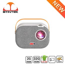 Projectors BYINTEK K16 1080p Portable Full HD 4K LCD Smart Android 90 Wifi Mini LED Video Home Theatre 1080P Projector for Smartphone J230221