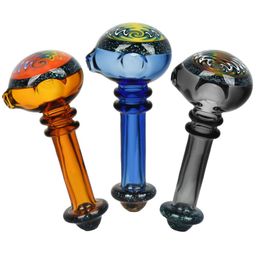 Wig Wag Starry Sky Pyrex Thick Glass Pipes Dry Herb Tobacco Spoon Bowl Philtre Oil Rigs Handpipes Handmade Portable Colourful Bong Smoking Cigarette Holder Tube DHL