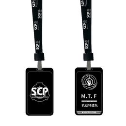 Rings Key Rings SCP Special Containment Procedures Foundation Keychains Credit Card Holder Set PVC Bus IC Case Pendant Necklace Prop Gif