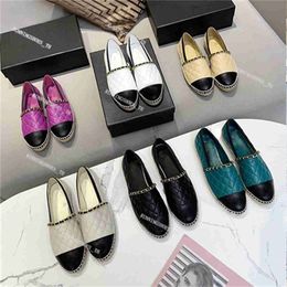 Designer Fisherman Casual Shoes Espadrilles Loafers Fashion Leather Shoe Ladies Lazy Loafer Platform Sneaker