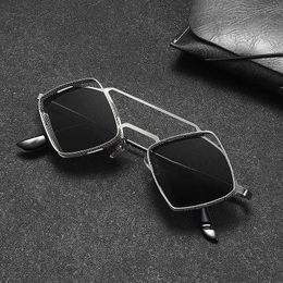 Sunglasses New Metal Steampunk Sunglasses Retro High Quality Men Women Cutout Frame Rectangular Glasses Brand Designer Sunglasses UV400 G221215