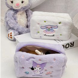 ins Girls Fuzzy Cosmetics handbag Girl Kuromi Melody Casual Princess Accessories bags big Capacity