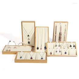 Jewellery Pouches Bamboo Wood Display Tray Pendant Necklace Earrings Ring Nature Jewellery